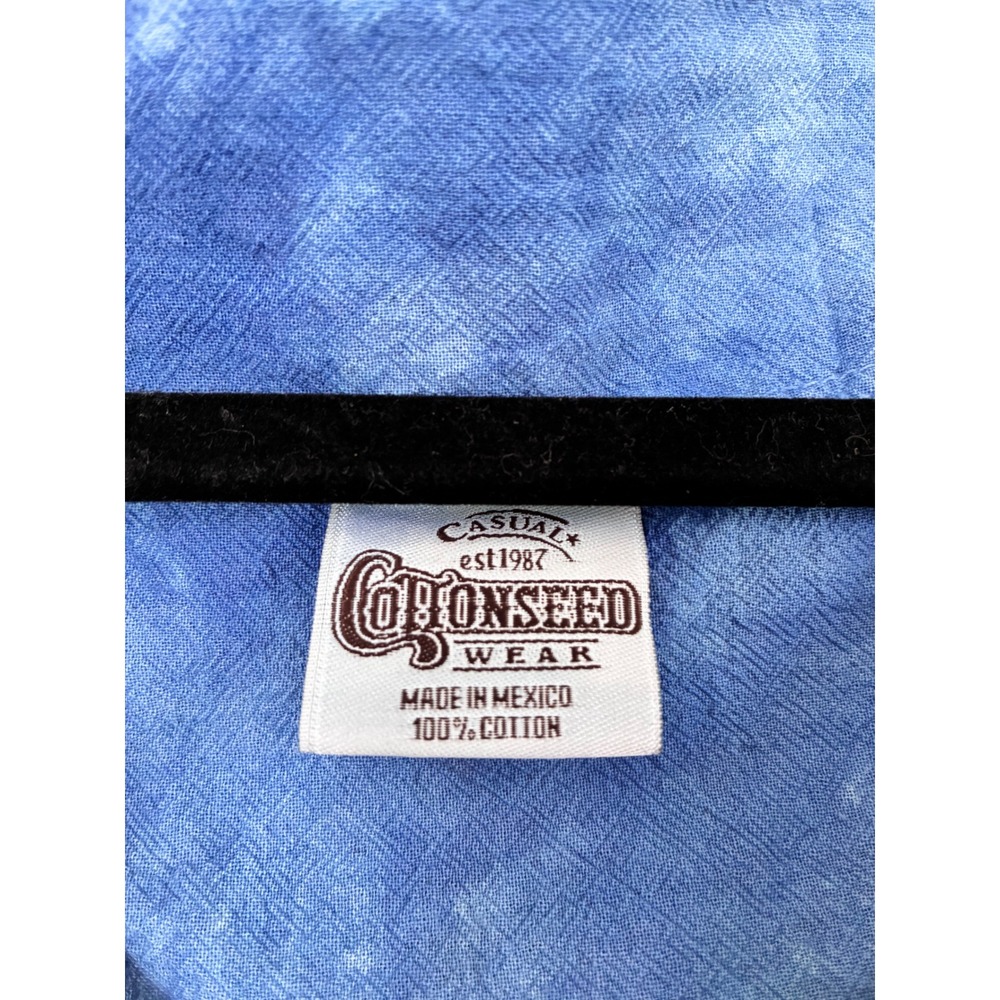 Cottonseed Wear Womens Blue Tie Dye Asymmetrical Lagenlook Cotton Tunic Top M - Picture 2 of 6